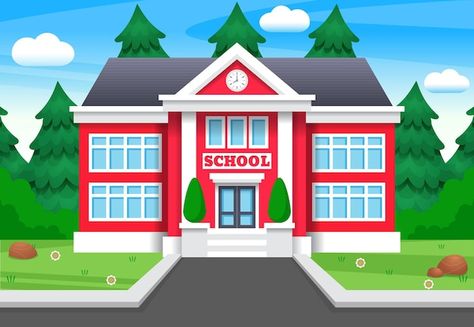 Building Vector, School Concept, School Cartoon, About School, Craft Craft, Education School, Public Place, School Education, School Building