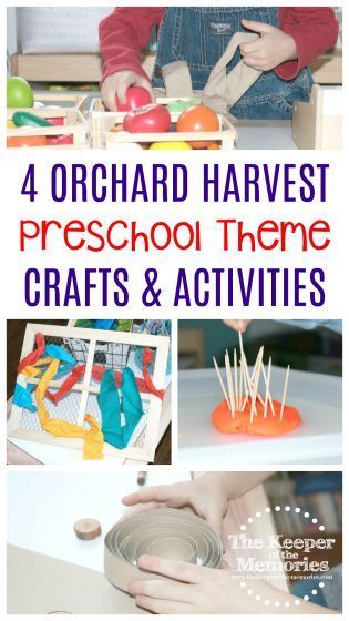 Harvest Time Preschool Activities, Harvest Small Group Activities Preschool, Orchard Harvest Preschool Theme, Harvest Learning Activities, Harvest Large Motor Activities, Harvest Preschool, Life Cycle Of A Tree, Preschool Monthly Themes, Preschool Harvest