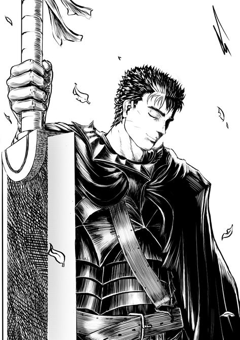 Berserk Black And White, Guts Fanart Berserk, Guts Griffith, Best Manga Panels Berserk, Berserk Guts Black Swordman, Berserk Slan Art, Berserk Guts, Berserk Manga, Ryu Street Fighter