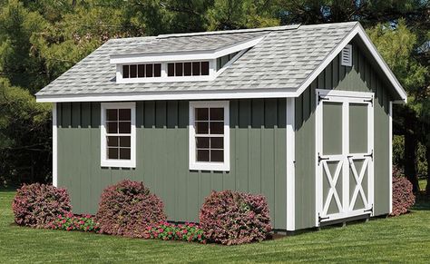 Garden Shed Colours Color Schemes, Outdoor Shed Paint Ideas, Green Shed Colors, Outdoor Shed Color Ideas, Outdoor Shed Paint Colors, Green Sheds Painted, Shed Painting Ideas Exterior Colors, Chicken Coop Colors Scheme, Shed Colors Ideas Paint