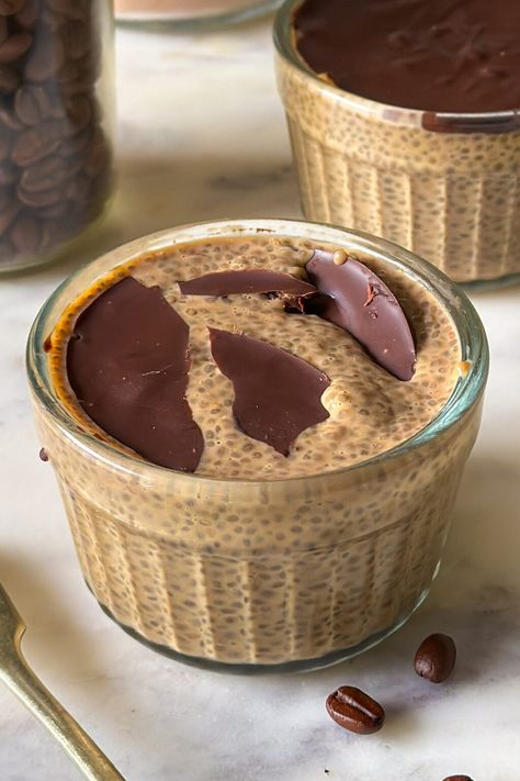 COLD COFFEE CHIA PUDDING - Bake with Shivesh Coffee Chia Pudding, Pudding Recept, Bake With Shivesh, Chia Pudding Recipes Healthy, Overnight Chia Pudding, Chia Pudding Breakfast, Jello Mold Recipes, Eggless Chocolate Cake, Chia Seed Recipes Pudding