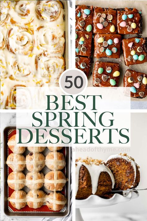 May Dessert Ideas, Spring Treats For Teachers, April Baking Ideas, Fun Spring Dessert Ideas, Spring Desserts Ideas, April Dessert Recipes, Spring Theme Desserts, Light Spring Desserts Easy, Baking Recipes Spring