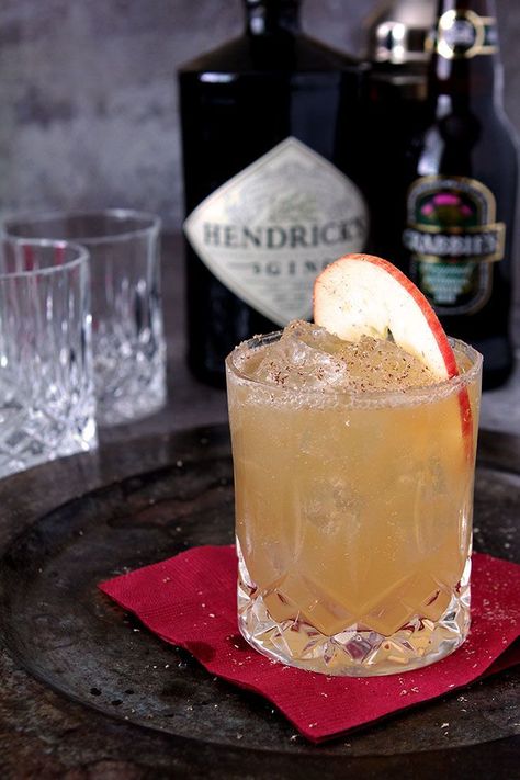 Hendrick’s Gin ‘Fall All Over’ Cocktail - Gin, Apple Cider, Lemon Juice and… Ginger Beer Cocktail, Hendrick's Gin, Cider Cocktails, Hendricks Gin, Gin Drinks, Beer Cocktails, Fall Cocktails, Fall Drinks, Gin Cocktails