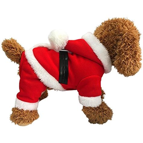 Christmas Dog Outfits, Winter Coat Outfits, Fall Winter Coat, Dog Winter Clothes, Santa Dog, Pet Christmas, Christmas Puppy, Dog Costumes, Winter Dog