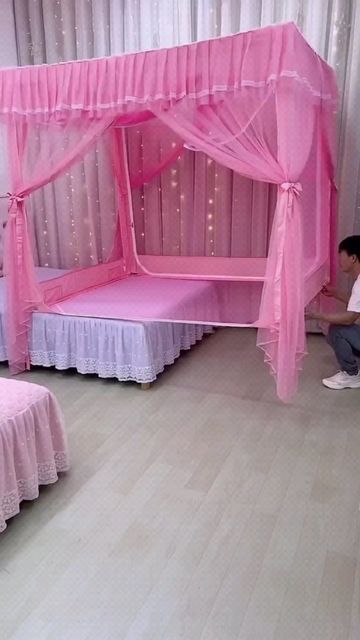 Canopy Bedroom Decor, Bed Canopy With Lights, Net Canopy, Mosquito Net Canopy, Princess Canopy Bed, Canopy Bed Diy, Canopy Bed Curtains, Canopy Bedroom, Kids Room Interior Design