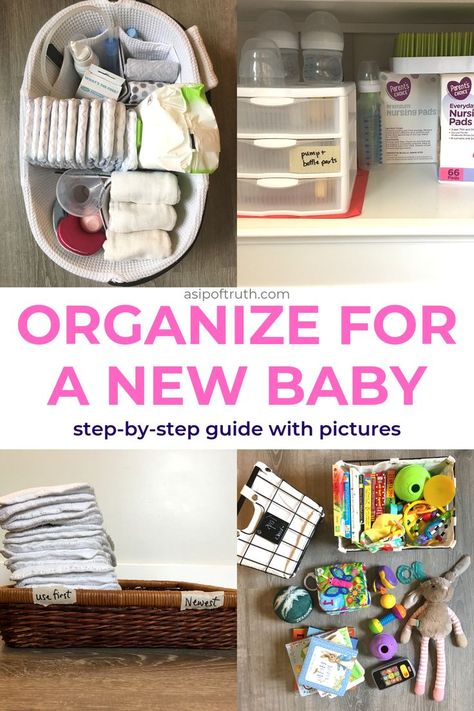 Nesting Organization, Organize Baby Stuff, Baby Room Organization, Baby Care Tips, Nursing Pads, Baby Prep, Preparing For Baby, Nursery Organization, Before Baby