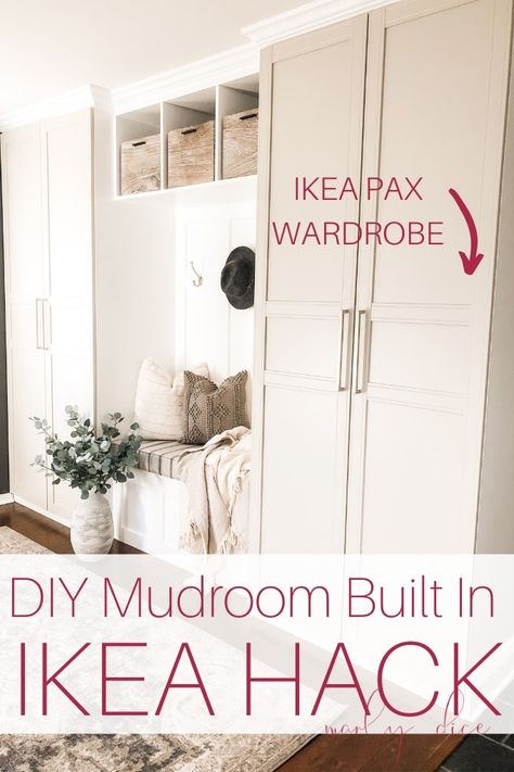 20 Mind Blowing IKEA Entryway Hacks Mudroom Built Ins, Ikea Closet Ideas, Living Room Storage Bench, Ikea Mud Room, Ikea Mudroom, Ikea Bestå Hack, Ikea Closet Hack, Ikea Pantry, Breakfast Nook Bench