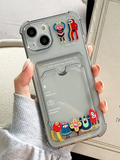 Free Returns ✓ Free Shipping On Orders $49+ ✓. Cartoon Monster Card Slot Phone Case- Phone Cases at SHEIN. Plus Size Vintage Fashion, Card Slot Phone Case, Kawaii Products, I Have Money, Stylish Iphone Cases, Monster Cards, Phone Case Purple, Cartoon Monsters, Fun Wallpaper