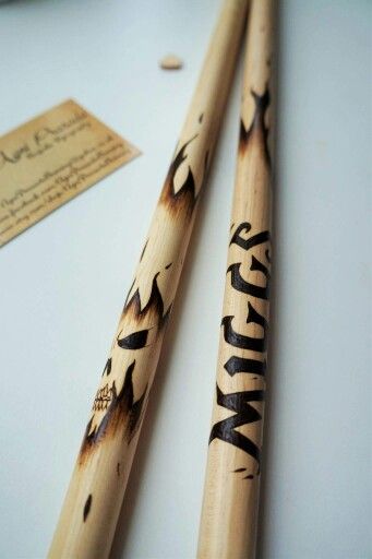 Custom drum sticks for my boyfriend for Christmas. Painted Drum Sticks, Cool Drum Sticks Designs, Custom Drumsticks, Personalized Drumsticks, Exams Gift, Valentines Idea, Personalised Wooden Gifts, Drummer Gifts, Drum Sticks