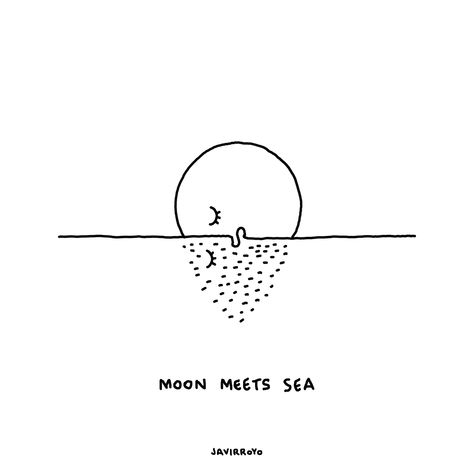 Moon & Sea. #moon #sea #kiss #javirroyo #illustration #art #artist #design #artwork #digitalart #aesthetic #arte #drawing #artistsoninstagram #illustrator Moon Sea, Moon Illustration, Illustration Sketches, Painting Art Projects, Line Art, Moon, Art Projects, Digital Art, Art Painting