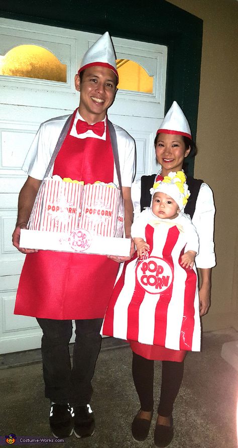 Baby Popcorn Costume, Corn Costume, Popcorn Costume, Halloween Costumes 2016, Best Halloween Costumes Ever, Clever Halloween Costumes, Homemade Costume, Homemade Costumes, Circus Costume