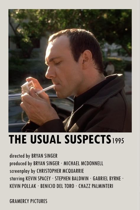 The Usual Suspects Wallpaper, Polaroid Movies, The Usual Suspects Movie, Movie Polaroids, Singer Poster, Polaroid Movie Poster, Best Movies List, Bryan Singer, Classic Films Posters