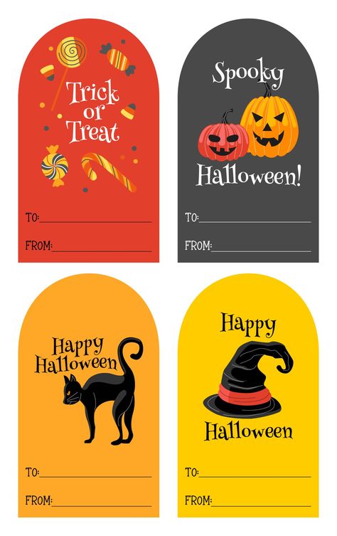 Christmas Printable Labels, Printable Halloween Tags, Halloween Treat Tags, Halloween Gift Tags, Halloween Names, Craft Halloween, Halloween Things, Halloween Printables Free, Gift Tag Template