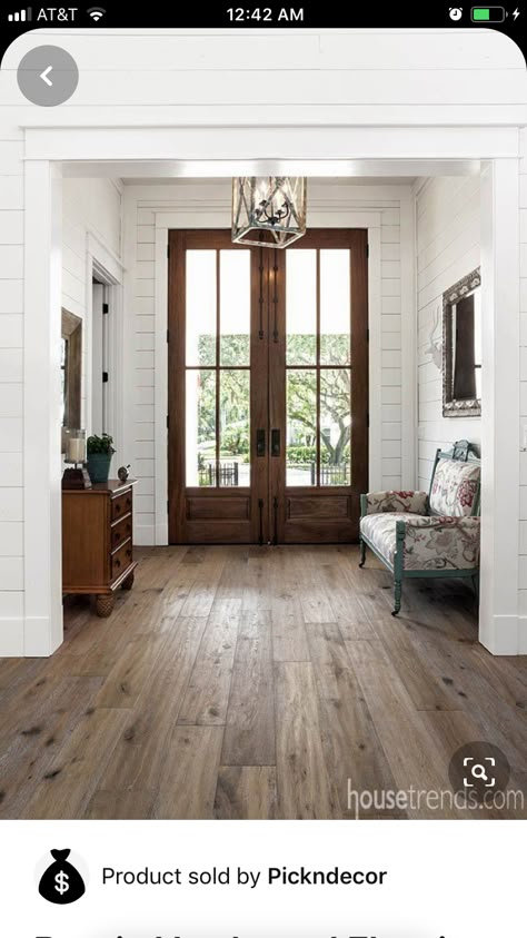 Rustic Hardwood Floors, Vstupná Hala, Craftsman Style Home, Wooden Floors, Timber Flooring, Home Trends, Entry Way, Front Doors, New Build