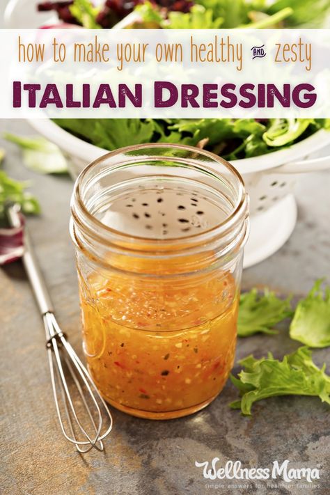 Zesty Italian Dressing Recipe, Italian Dressing Recipe, Salad Homemade, Italian Dressing Recipes, Homemade Italian Dressing, Zesty Italian Dressing, Spice Mix Recipes, Wellness Mama, Salad Dressing Recipes Homemade