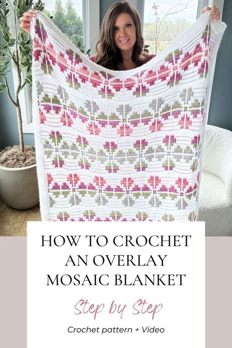 Crochet Mosiac, Knot Knitting, Mosaic Crochet Blanket, Crochet Quilts, Crochet Blanket Yarn, Mosaic Blanket, Overlay Mosaic Crochet, Overlay Crochet, Crochet Mosaic