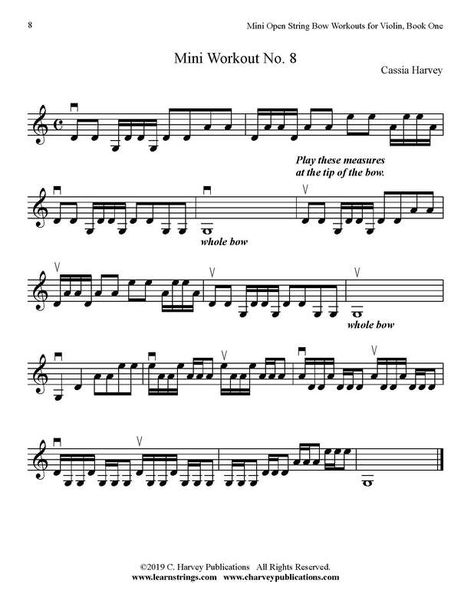 Free Mini Violin Bowing Workout No. 8 Violin Exercises For Beginners, Violin Exercises, Violin Scales, Violin Tuning, Violin Recital, Cello Lessons, Free Violin Sheet Music, Violin Teaching, Viola Sheet Music