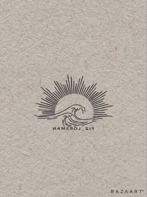 Small Ocean Tattoo Ideas, Tattoo Sonne, Trippy Tattoo, Small Chest Tattoos, Sunset Tattoos, Sea Tattoo, Palm Tattoos, Tattoo Inspiration Men, Ocean Tattoos