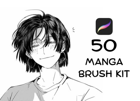 50 Procreate Manga Brushes: Ink, Liner, Screentone, Hatching & More Manga Procreate Brushes, Manga Halftone, Manga Brush Ibispaint, Procreate Pencil Brush, Procreate Pens, Manga Brush, Manga Screentones, Procreate Sketch Brushes, Brush Procreate Free