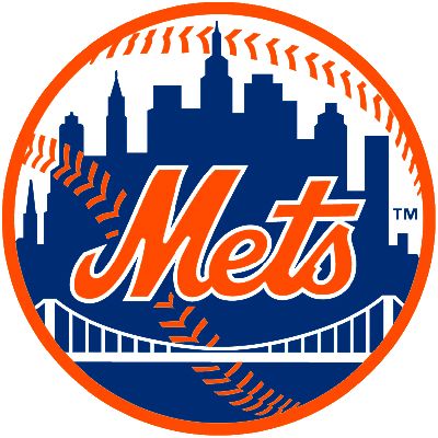 The New York Mets colors are Blue, Orange and White. This page includes their Hex, RGB, CMYK and PANTONE color codes. New York Mets Logo, Mets Logo, Baseball Teams Logo, Baseball Ticket, Mets Baseball, Mlb Logos, Ny Mets, Miami Marlins, National League