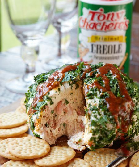 Seafood Cheese Ball - Tony Chachere's Peach Syrup, Ball Recipes, Appetizers Finger Foods, Seafood Appetizers, Cheese Ball Recipes, Creole Seasoning, Appetizer Bites, Recipes Seafood, Cheese Balls