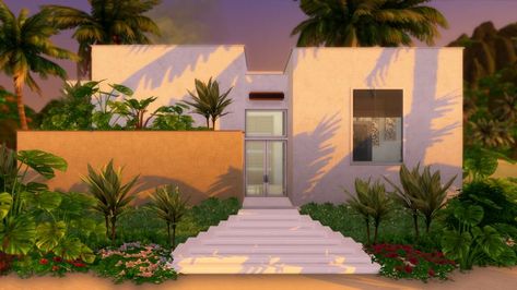 Sims 4 Brutalist, Sims 4 Beach House, Brutalist House, Sims 4 No Cc, Sims 4 Speed Build, Sims 4 Build, Island Living, Sims 4 Houses, The Sims4