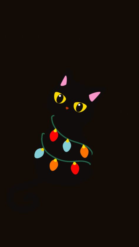 Black Cat Christmas Wallpaper, Cat Christmas Wallpaper, Christmas Wallpaper Black, Cat Pfp Gif, Christmas Cat Wallpaper, Pfp Trio, Gif Christmas, Black Cat Christmas, Cats Face