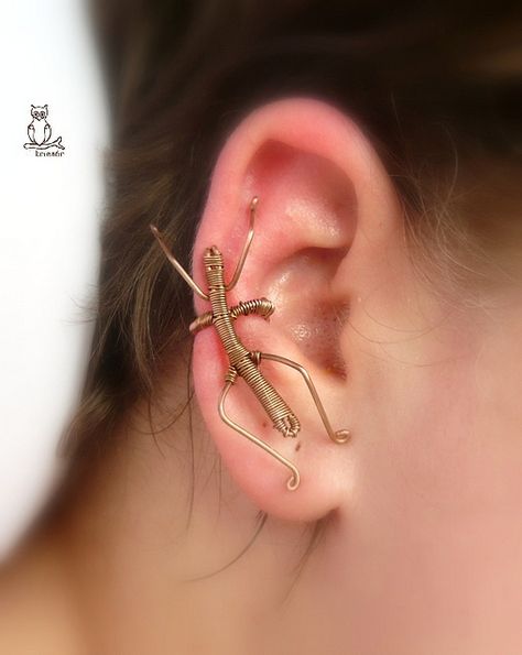 Industrial Bar Earring, Ear Wraps, Stick Insect, Wire Jewelry Designs, Insect Jewelry, Dream Style, Funky Jewelry, Jewelry Inspo, Ear Jewelry