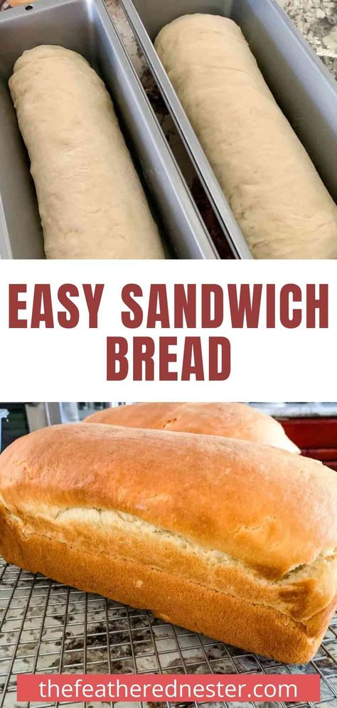 Sandwhich Bread, Breakfast Popsicles, Loaf Bread Recipe, Homemade Sandwich Bread, Sandwich Bread Recipe, Homemade Sandwich, Sandwich Bread Recipes, Simple Sandwiches, Loaf Recipes