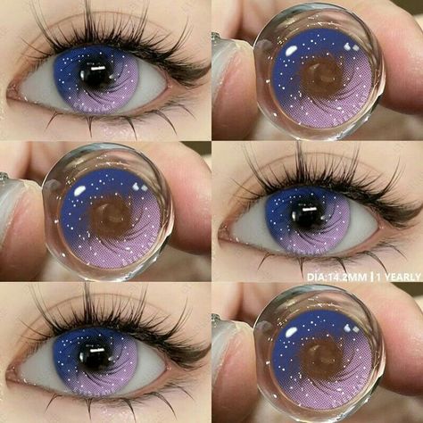 Cool Contacts, Rare Eye Colors, Eye Lens Colour, Purple Lenses, Colored Eye Contacts, Contacts Lenses, Cosmetic Contact Lenses, Eye Contact Lenses, Galaxy Eyes