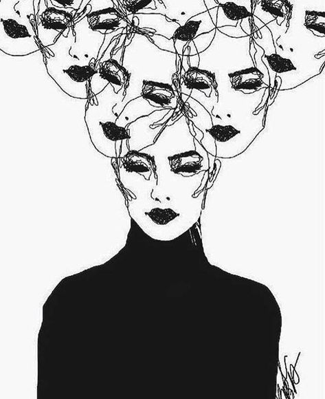 Illustration Art Drawing, Illustration Art Girl, Arte Sketchbook, Art Et Illustration, Art And Illustration, Line Art Drawings, New Media, Face Art, Figurative