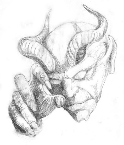 Demon Pencil Drawings, Evil Demon Drawing, Demons Draw Sketches, Paul Booth Tattoos Demons, Demon Sketch Pencil, Demonic Sketches, Demon Sketch Dark, Devil Art Drawing, Betrayal Drawing