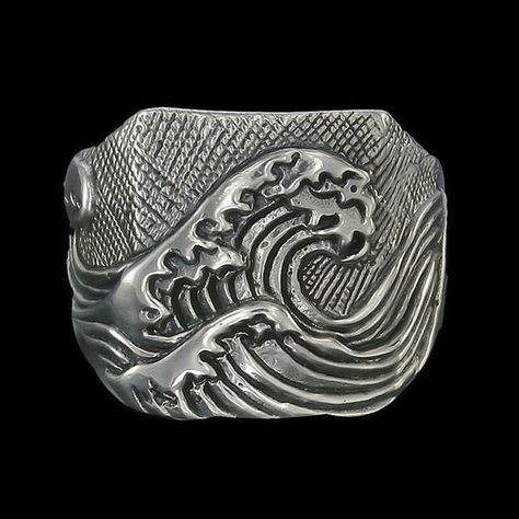 wave ring Waves Ring, Jewellery Trends, Mens Jewellery, Metal Clay Jewelry, Waves Tattoo, Wave Ring, Jewels Rings, Ring Shapes, Silver Art