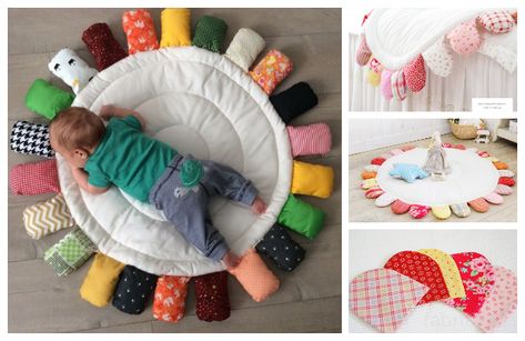 DIY Puffy Sun Baby Playmat Free Sewing Tutorial Play Mat Diy, Fabric Art Diy, Baby Playmat, Baby Activity Mat, Sewing Kids Clothes, Diy Baby Gifts, Baby Sewing Projects, Sewing Tutorials Free, Baby Sewing Patterns