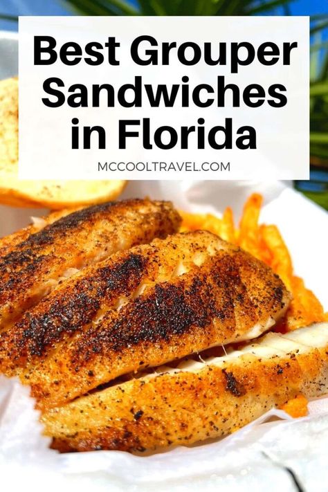 Grouper Sandwich, Grouper Sandwich Recipes, Vegan Yogurt Recipe, Grilled Grouper, Grouper Recipes, Coast Restaurant, Grouper Fish, Florida Food, Seafood Market