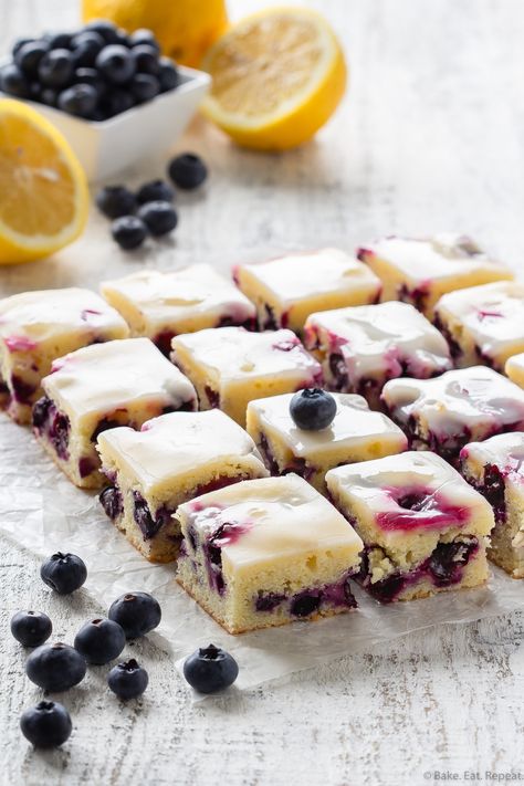 Blueberry Lemon Blondies - Bake. Eat. Repeat. Blueberry Brownies, Brownies From Scratch, Lemon Brownies, Cheesecake Brownie, Blondies Recipe, Blueberry Cake, Blueberry Recipes, Lemon Bars, Lemon Blueberry