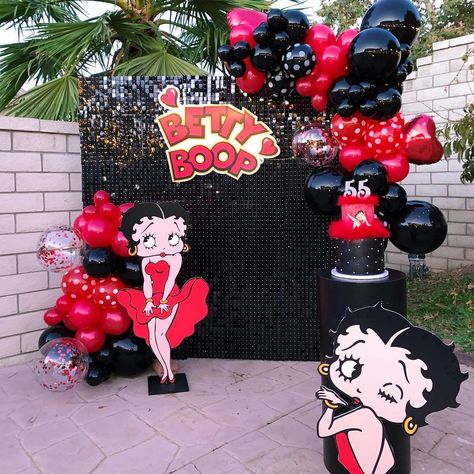 55 Birthday, Betty Boop Birthday, 21st Bday Ideas, 55th Birthday, Custom Birthday Cakes, Bday Party Theme, Shimmer Wall, Pink Dusty, 18th Birthday Party