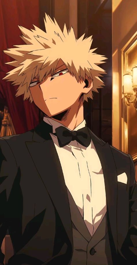 Mha Characters In Suits, Bakugo Hot Wallpaper, Bakugou In A Suit, Bakugo Hero Suit, Bakugo In A Suit, Hot Bakugou Fan Art, Bakugo Suit, Mha Kacchan, Mha Photos