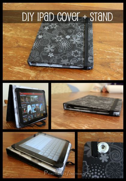 DIY iPad Cover And Stand: Make your own iPad case out of an old binder and some fabric! It even has a hole for the camera! Diy Ipad Cover, Support Ipad, Cases Diy, Ipad Stand, Bee Crafts, Ipad Cover, E Reader, Diy Projects To Try, Tablet Case