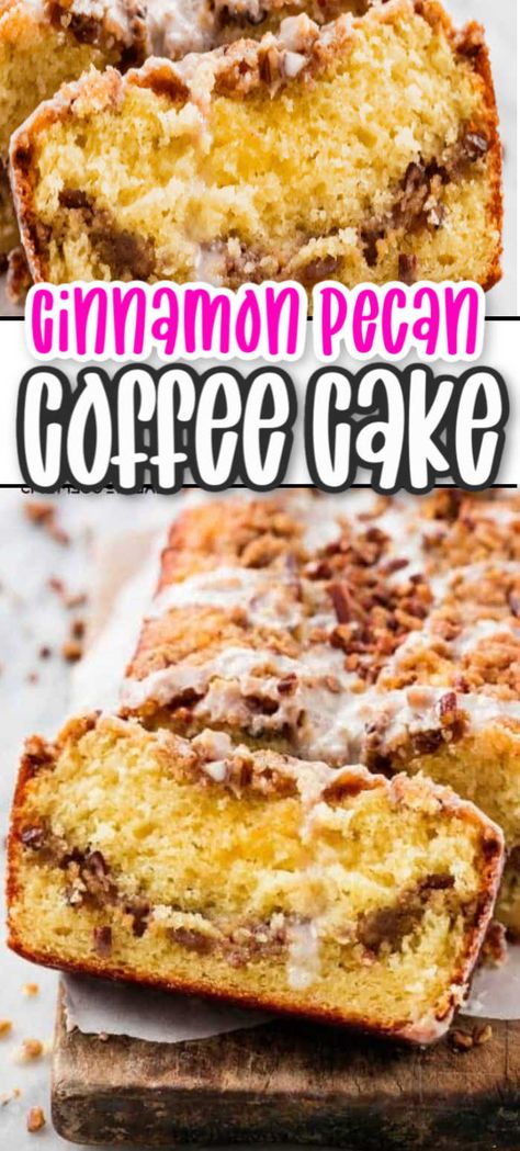 Chocolate Chip Coffee Cake, Cofee Cake, Breakfast With Coffee, Coffee Cake Loaf, Loaf Breads, Pecan Coffee Cake, Coffee Cake Recipes Easy, Cake Loaf, Crumb Cake Recipe