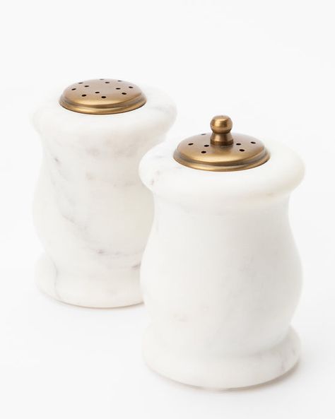 Marble Salt & Pepper Shakers (Set of 2) – McGee & Co. Gold Salt And Pepper Shakers, Marble Salt And Pepper Shakers, Salt And Pepper Containers, Cute Salt And Pepper Shakers, Crib Ideas, Vintage Salt And Pepper Shakers, Salt And Pepper Grinders, Mcgee & Co, The Marble