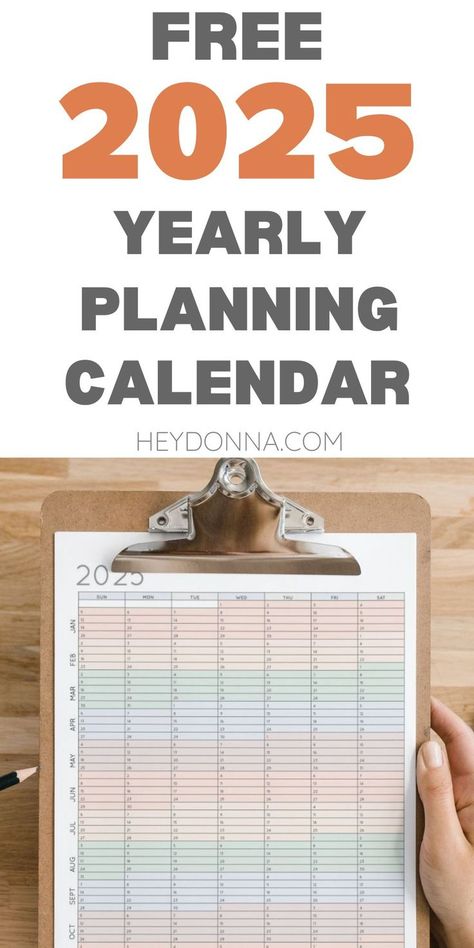 This Free 2025 Annual Calendar on One Page gives you a quick way to map out your year, from birthdays to big meetings. Easy to download and print, this single-page layout helps you see everything at once, making planning a breeze. Printable annual calendar | 2025 Year on one-page template | 2025 Annual Calendar colorful | Annual Calendar on one page Free Planner Templates 2025, Yearly Planning Template, Yearly Calendar Design, Year Planner Template, Year In A Glance, Goal Calendar, Big Calendar, 365 Day Calendar, Yearly Planning