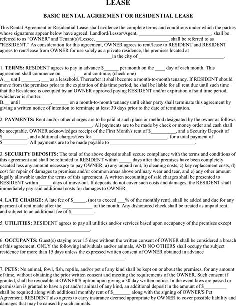 Basic Rental Agreement 2 Lease Agreement Landlord, Lease Agreement Free Printable, Room Rental Agreement, Application Cover Letter, Rental Agreement Templates, Rental Property Management, Purchase Agreement, Rental Application, Contract Agreement