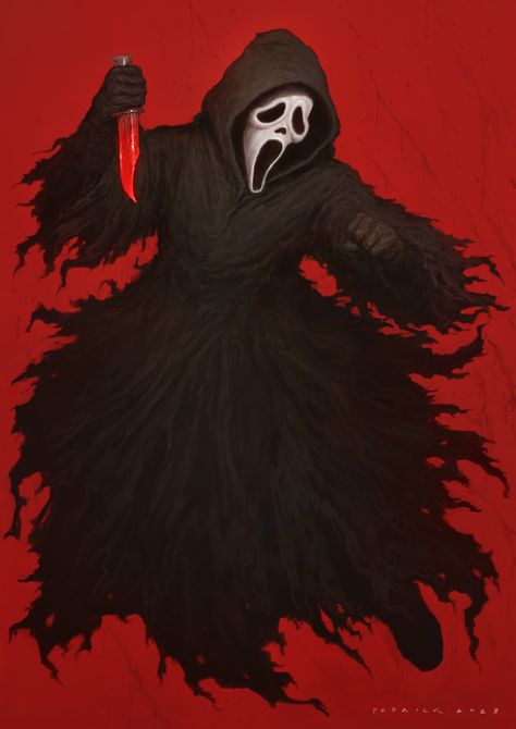 Ghostface Artwork, Ghostface Anime, Ghostface Fanart, Ghostface Art, Dbd Killers, Michael Myers Art, Horror Fanart, What's Your Favorite Scary Movie, Scream Movies