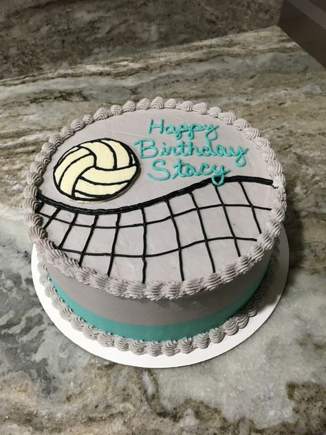 Volleyball Sheet Cake, Volleyball Bday Cakes, Birthday Cake Volleyball, Volleyball Themed Cake, Volleyball Cake Ideas, Cake Volleyball, Volleyball Birthday Cakes, Volleyball Cupcakes, Volleyball Cake