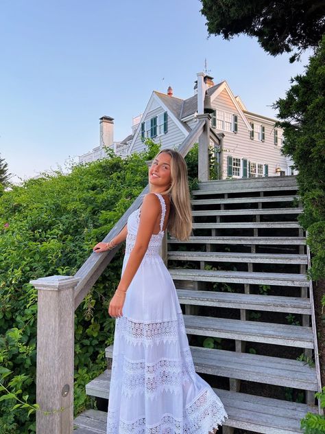 sswan9 White Love Shack Fancy Dress, Costal Granddaughter Summer Dresses, Preppy White Ruffled Dress, Nantucket Outfit Summer, White Loveshackfancy Dress, Coastal Granddaughter Instagram, Nantucket Outfit, Nautical Inspired Outfit, Hamptons Outfit