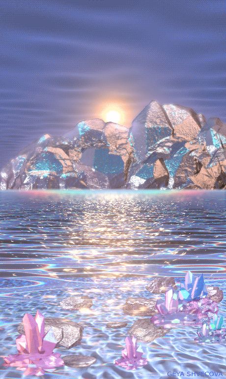 Crystal World, Motion Wallpapers, Beach Wallpaper, Sunset Wallpaper, Beautiful Gif, Beautiful Nature Wallpaper, Design Graphics, Sky Aesthetic, Fantasy Landscape