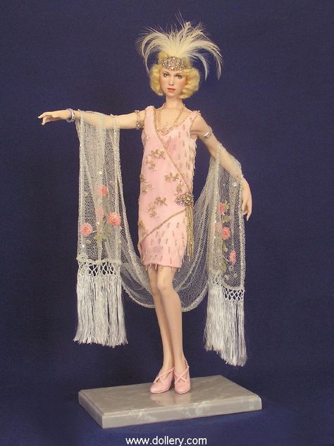 Demuse Doll, Flapper Fashion, 20s Dress, Fantasy Art Dolls, Barbie Gowns, Doll Costume, Artist Doll, 1920s Fashion, Doll Fashion