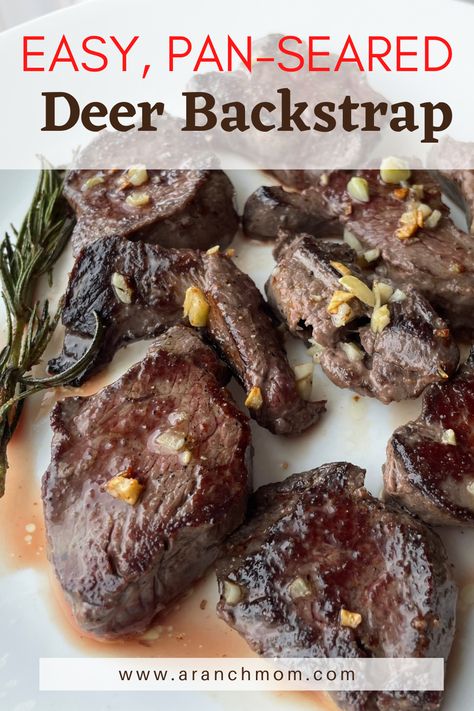 Deer Backstrap Recipes Skillet, Deer Back Strap Recipes Crockpot, Venison Backstrap Recipes Cast Iron, How To Cook Deer Backstrap, How To Cook Backstrap Deer, Deer Recipes Backstrap, Deer Backstrap Recipes Oven, Venison Back Straps Recipes, Deer Back Strap Recipes