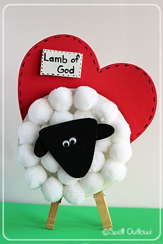 This month’s featured craft is a cute, versatile lamb craft.  I first saw this adorable lamb over at Family Fun and knew my little girls would love helping me make it (check out the their site  for a lion version of this craft.) I tweaked the original craft and came up with our own Easter … Lamb Craft, Christ Centered Easter, Sunday School Projects, Children's Church Crafts, Bible Story Crafts, Easter Lamb, Lamb Of God, Bible School Crafts, Religious Crafts